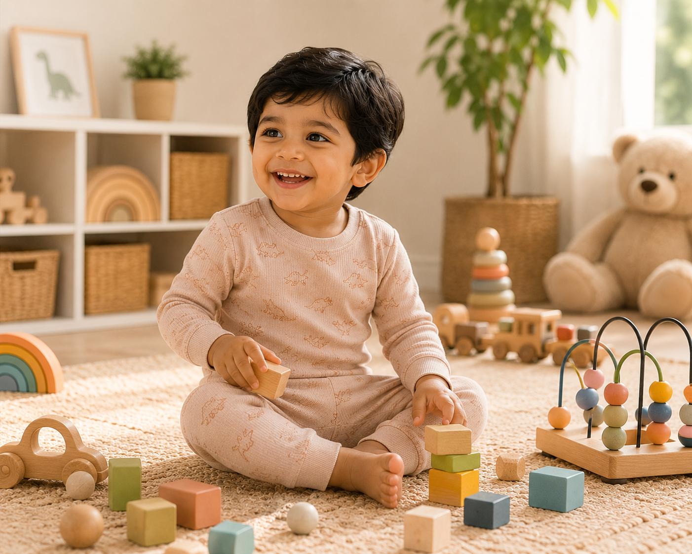 Dino Dreams Cotton Kids Night Suit Set - Image 3