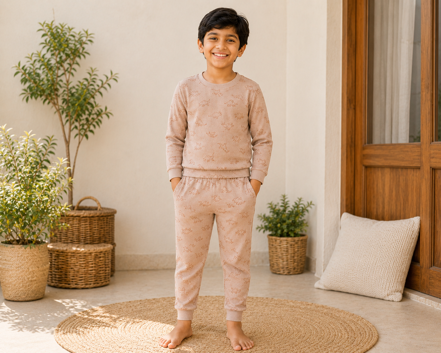 Dino Dreams Cotton Kids Night Suit Set - Image 2