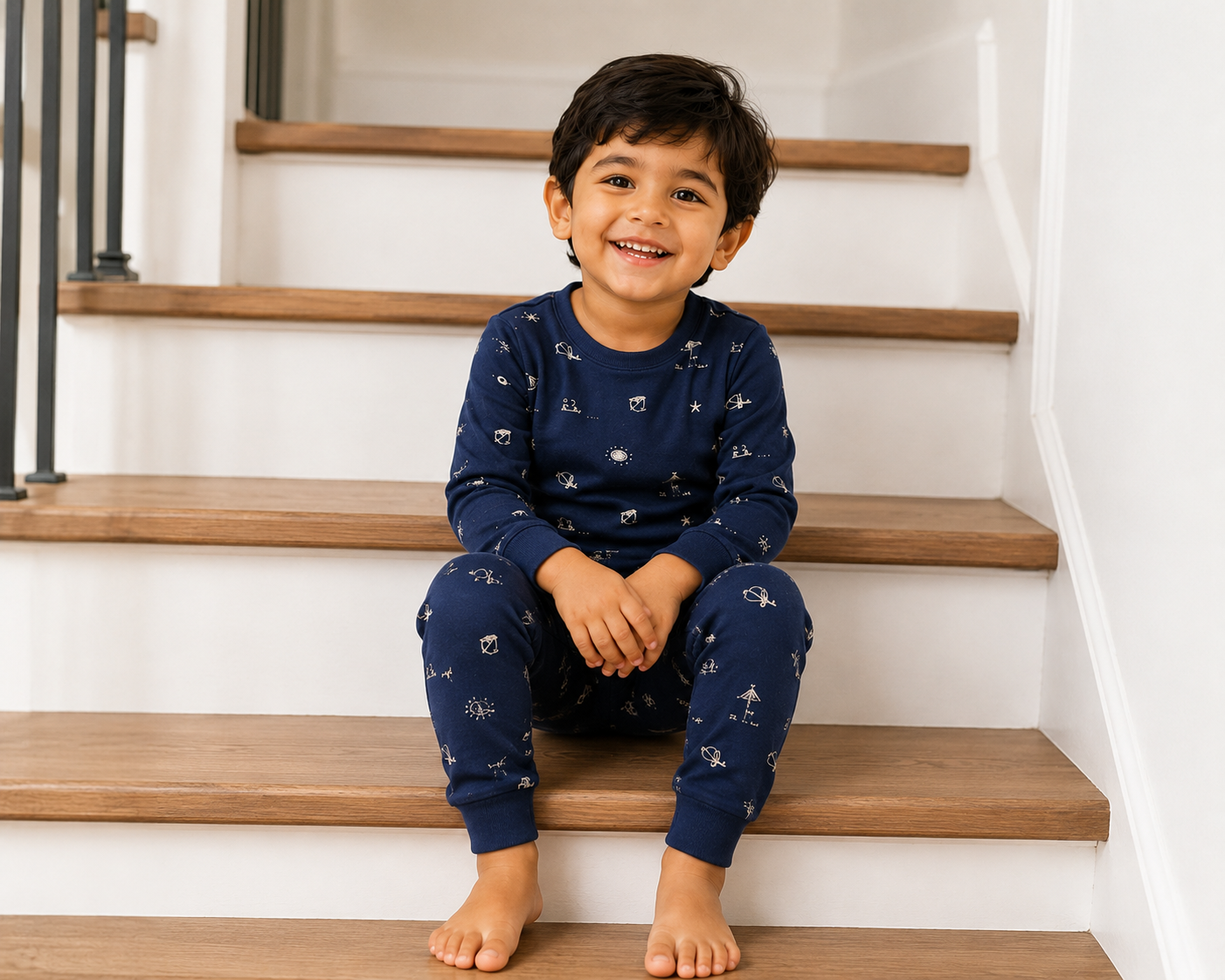 Little Explorer Cotton Kids Night Suit Set - Image 3
