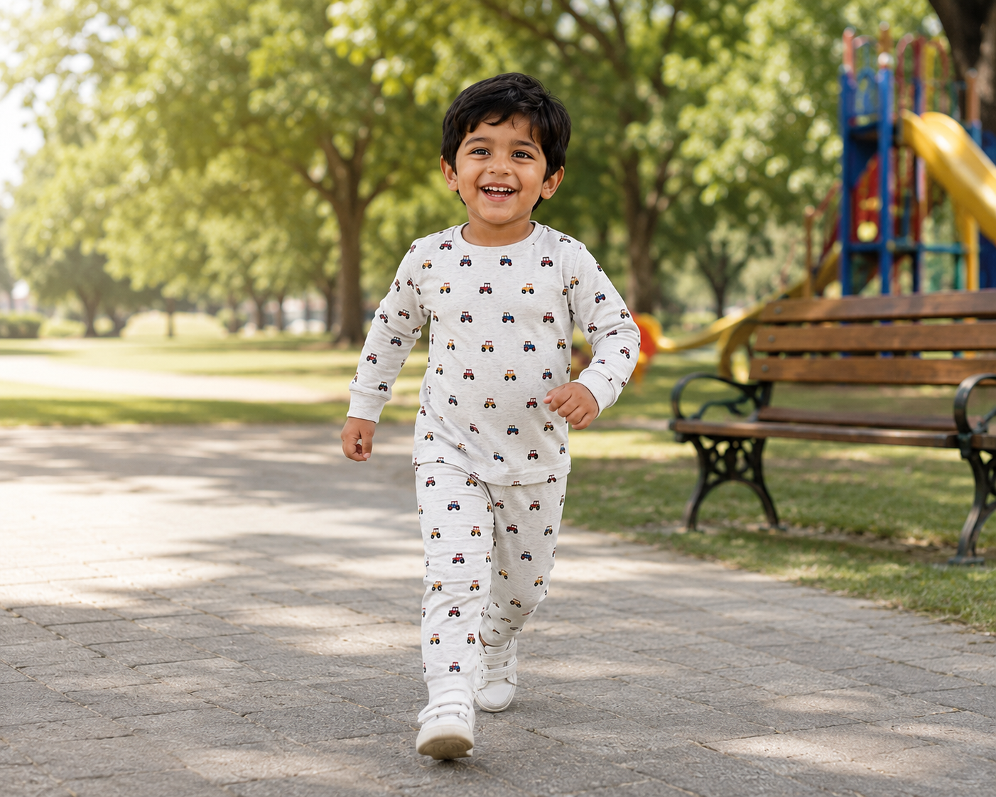 Tiny Tractors Organic Cotton Kids Night Suit Set