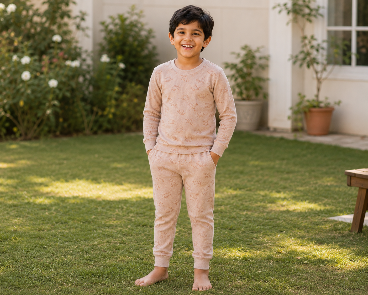 Dino Dreams Cotton Kids Night Suit Set